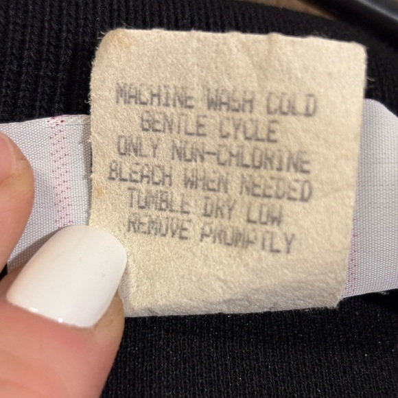 Vintage 90s Colorful Striped Crewneck Sweater with Solid Black Collar - Picture 8 of 8